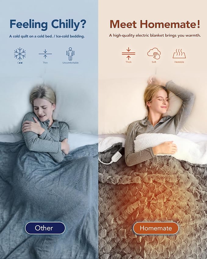 Homemate Electric Heated Throw Blanket - Image 4