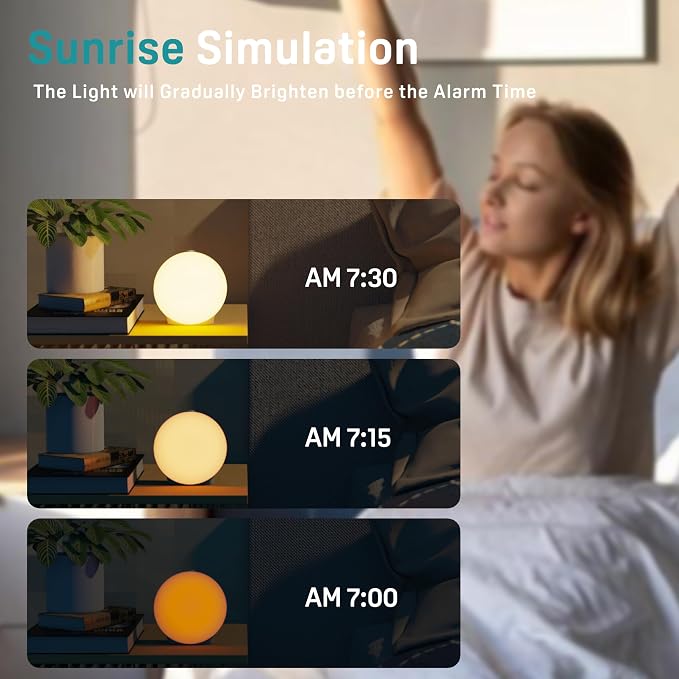 JALL Wake Up Light Sunrise Alarm Clock - Image 2