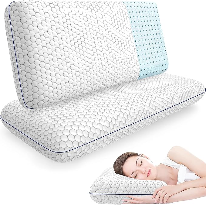 CushyOasis Memory Foam Pillows for Side, Back and Stomach Sleepers, Bed Pillow by TushGuardSeatCushonsPillows