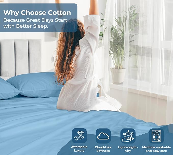 Royale Linens 100% Organic Cotton Full Flat Sheet Only - Image 7