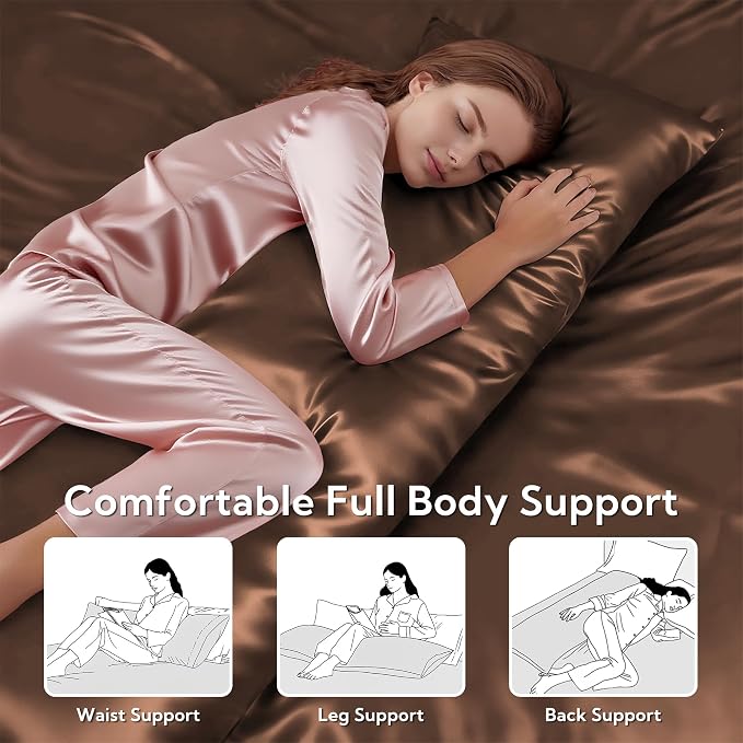 MR&HM Satin Body Pillow Cover, Soft and Breathable Body Pillow Case - Image 5