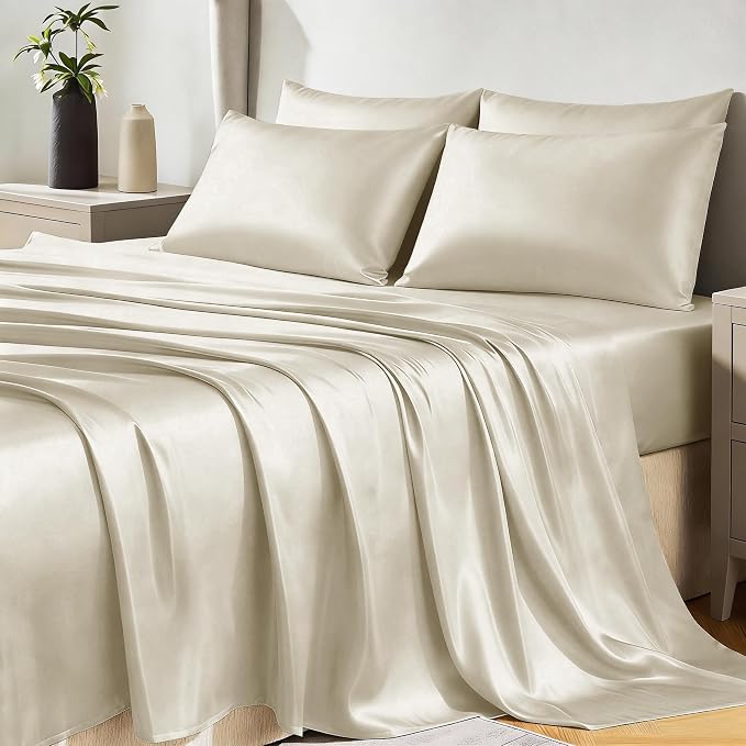 CozyLux Satin Sheets Queen Size Bed Set by CozyLux