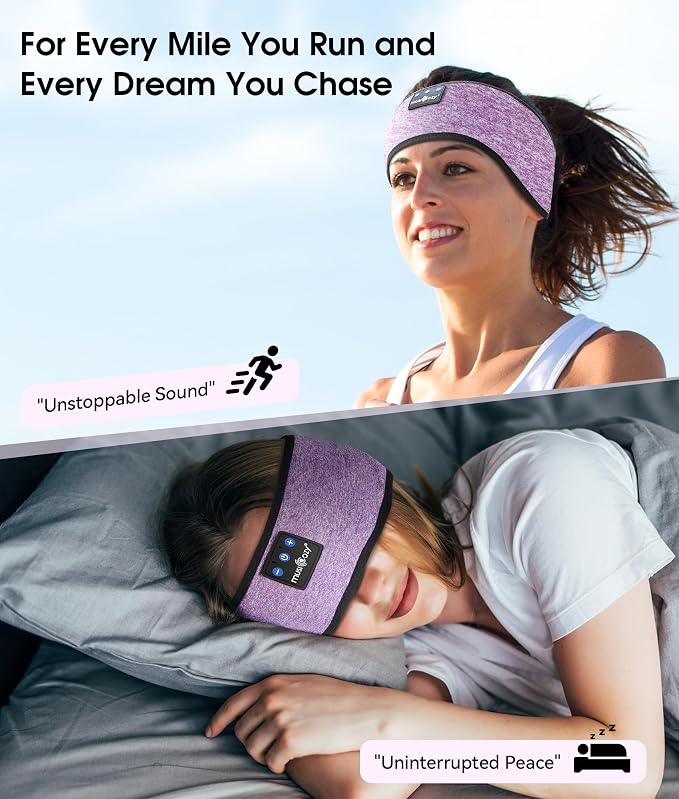 MUSICOZY Sleep Headphones Bluetooth 5.4 Headband, Wireless Earphones Music - Image 2