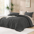 Andency Dark Grey Comforter Set King Size, 3 Pieces Gray Boho Bedding Set & by Andency