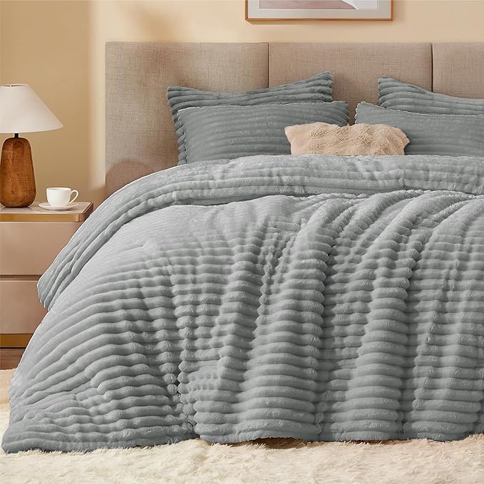 BEDELITE Fleece Oversized Queen Comforter Set -Super Soft & Warm Fluffy Light by BEDELITE
