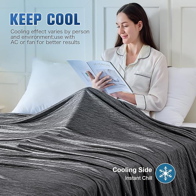 KMUSET Cooling Blanket Twin, Double Sided Summer Cooling Blankets - Image 5