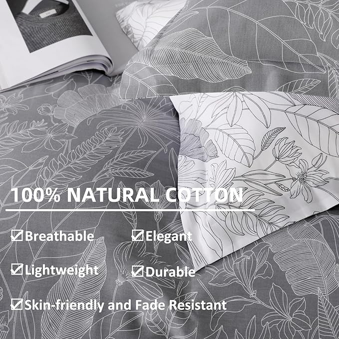 OAITE Duvet Cover Set, 100% Cotton Comforter Cover - Image 4