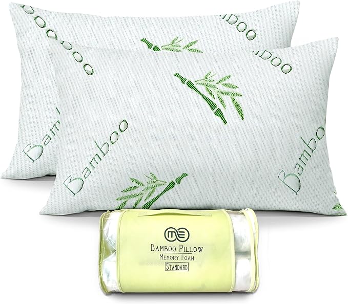 OMEO 2 Pack Standard Size Rayon Derived from Bamboo Pillow by OMEO