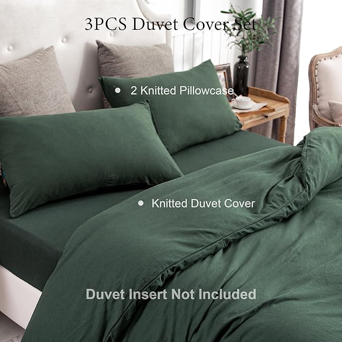 PURE ERA Jersey Knit Duvet Cover Set 100% T-Shirt Cotton Super Soft Comfy 3pc - Image 5