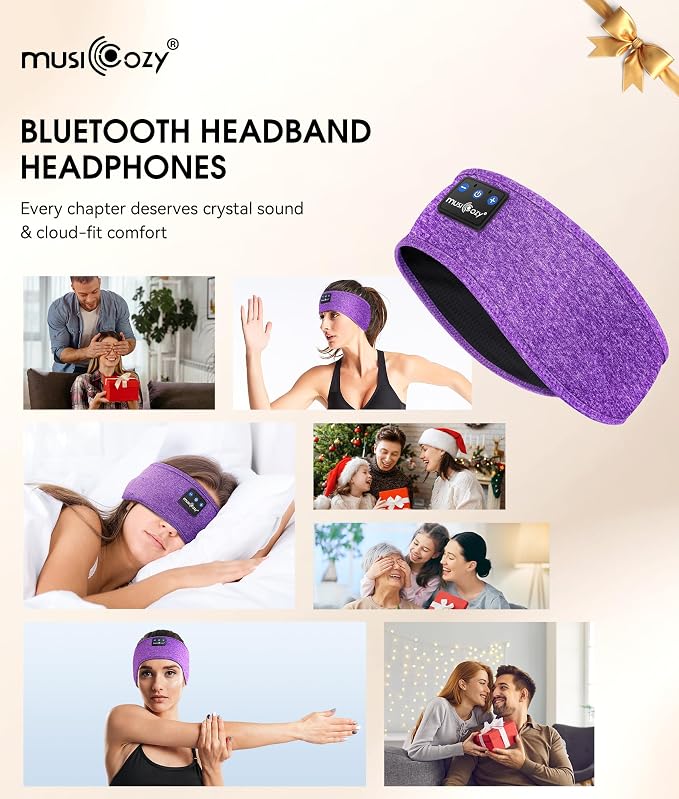 MUSICOZY Sleep Headphones Bluetooth 5.4 Headband, Wireless Earphones Music - Image 8