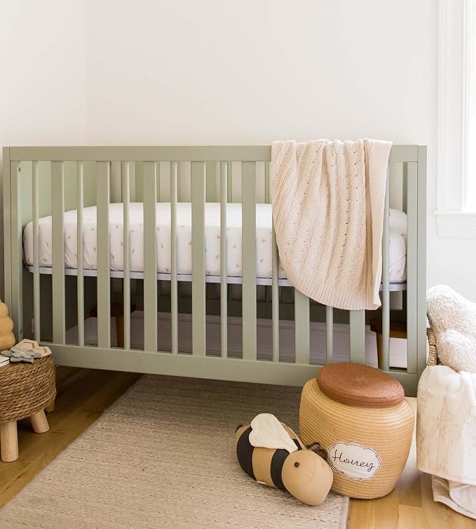 Burt's Bees Baby Essential Organic Cotton Fitted Crib Sheet, Breathable - Image 3