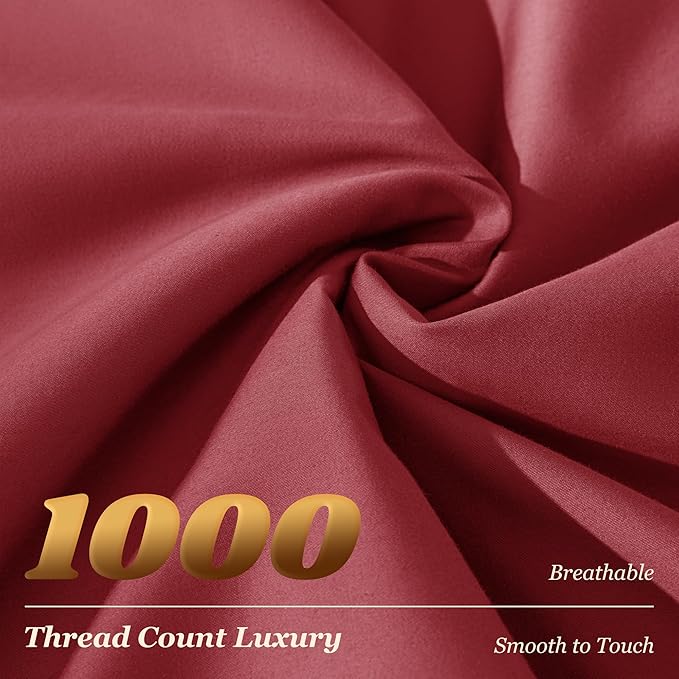 LBRO2M 1000 Thread Count 100% Egyptian Cotton Sheets Set California King Size - Image 3