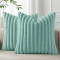 Pallene Faux Fur Plush Throw Pillow Covers 18x18 Set of 2, Luxury Soft Fluffy by PALLENE