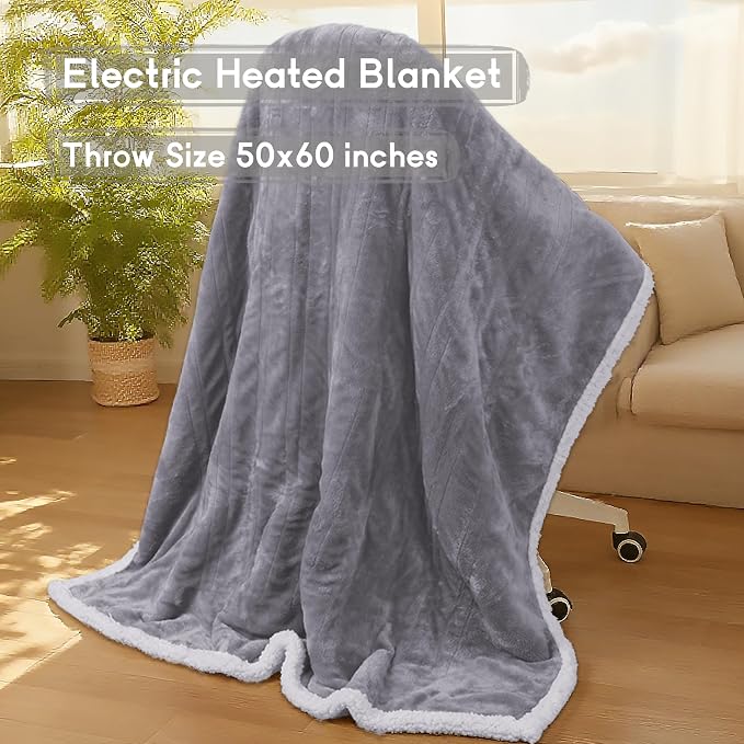 Heated Blanket Electric Throw Size 50''x60'' - Image 2