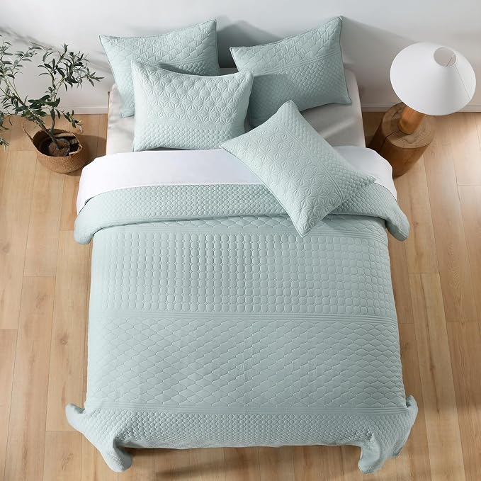 HORIMOTE HOME Sprout Green Queen Size Quilt Set - Image 5