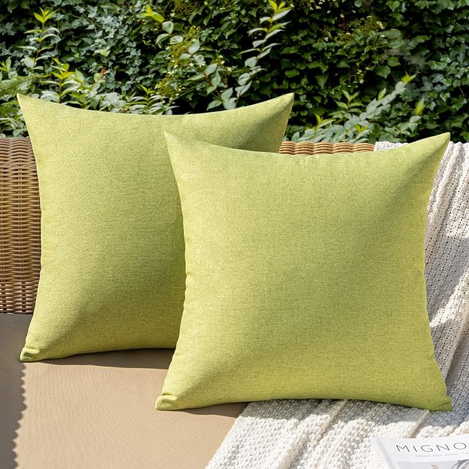 MIULEE Pack of 2 Decorative Outdoor Solid Waterproof Throw Pillow Covers Spring by MIULEE