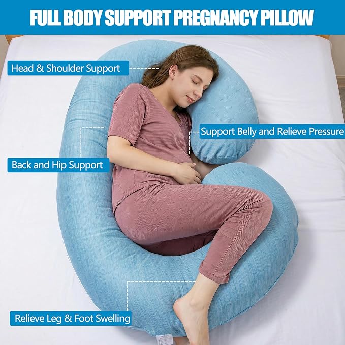 1 MIDDLE ONE Pregnancy Pillow, C Shaped Full Body Pillow - Image 3