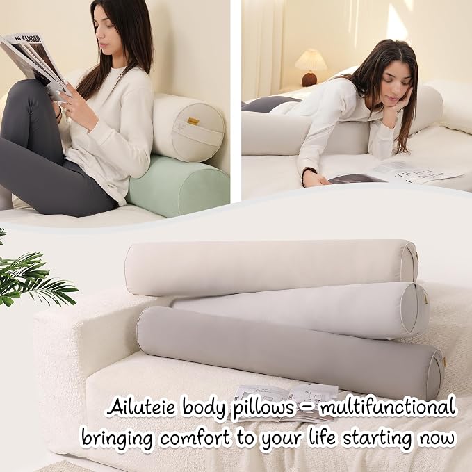 Body Pillow for Adults, Long Round Pillow, Big Cylindrical Pillow, Large Full - Image 7