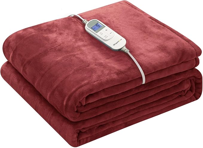 Wapaneus Foot Pocket Heated Blanket Electric Throw by Wapaneus
