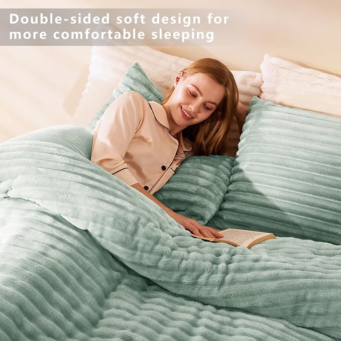CozyLux Fluffy King Size Comforter Set - Image 7