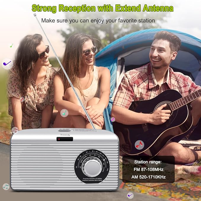 DreamSky Bluetooth Speaker Radio Sleep Timer, Hi-Fi Clear Extra Loud Sound - Image 4