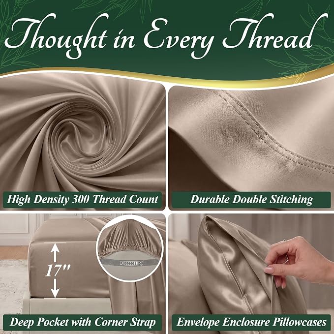 DECOLURE 100% Viscose Derived from Bamboo Sheets Full Size - Image 4