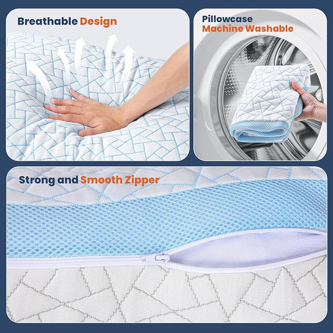 A-Pce Adjustable Pillow, King Size Set of 2 Bed Pillows - Image 7