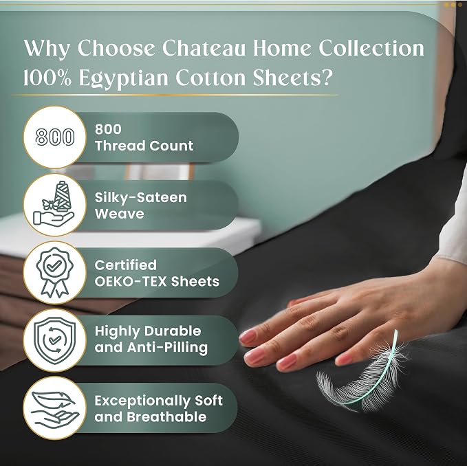 100% Cotton Sheets King Size Sheets Set - Image 3