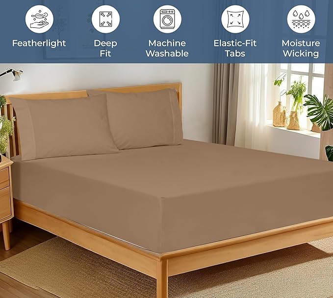 Royale Linens 100% Organic Cotton Fitted Sheet - Image 3