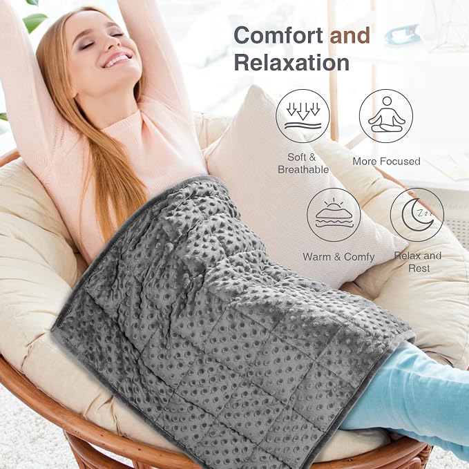 Alomidds Weighted Blanket 7lbs for Adults, Cozy Luxury Breathable Weighted Lap - Image 2