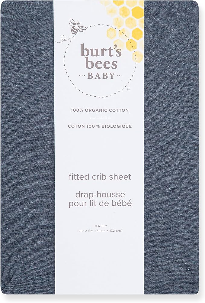 Burt's Bees Baby Essential Organic Cotton Fitted Crib Sheet, Breathable - Image 2