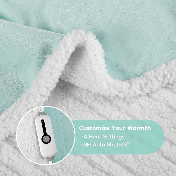 LaffyLo Heated Throw Blanket 50 x 60, Fast Heating Electric Blanket, Dual-Sided - Image 3