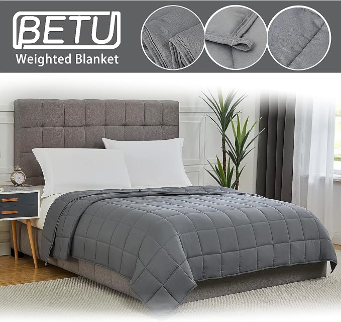 Weighted Blanket for Adults 12lbs, Queen Size Cooling Heavy Throw Blanket for - Image 3