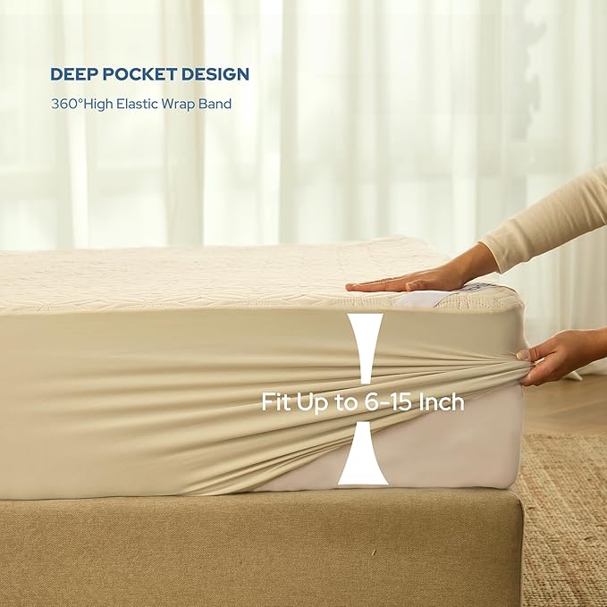 BEDLORE Waterproof Mattress Protector, Full Size Mattress Pad - Image 4