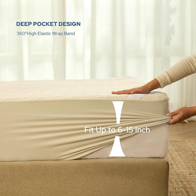 BEDLORE Waterproof Mattress Protector, California King Size Noiseless Mattress - Image 4
