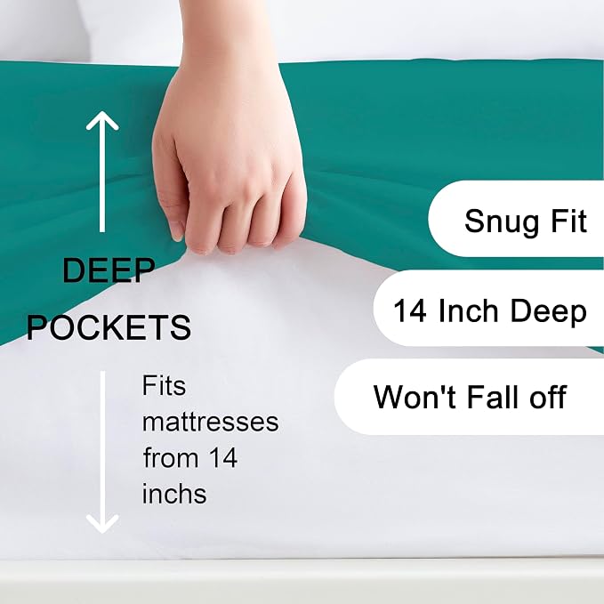 Hotella 100% Microfiber Twin Size Fitted Sheet Only, Ultra Soft Hotel Quality - Image 2