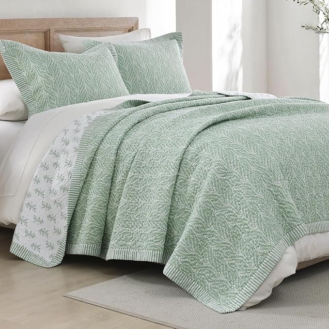 SahSahCasa Quilt Set King Size, 100% Cotton Quilt Bedding Set Bedspread - Image 2