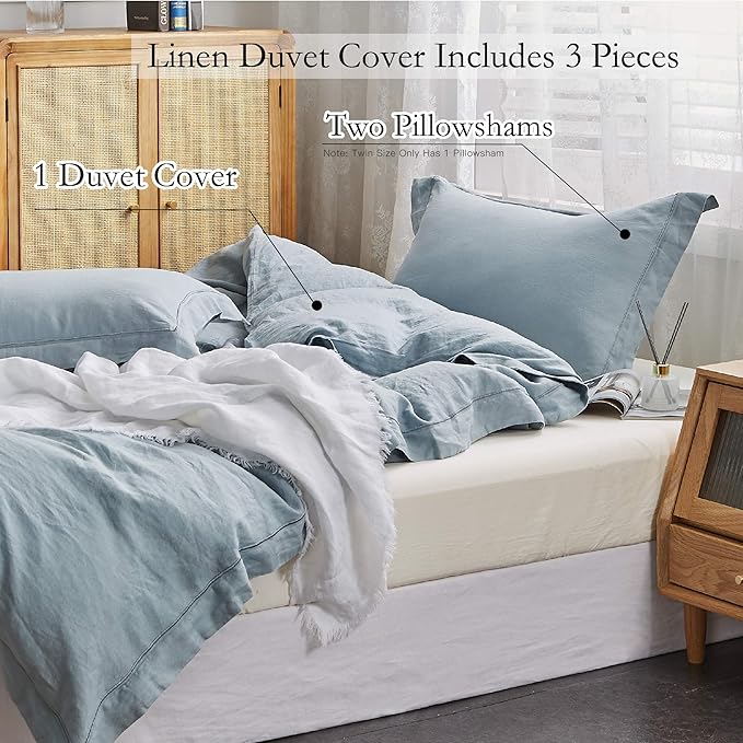 Simple&Opulence 100% Washed Linen Duvet Cover Set - Image 5