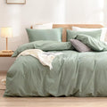 BESTOUCH Duvet Cover Set 100% Washed Cotton Linen Feel Super Soft Comfortable by BESTOUCH