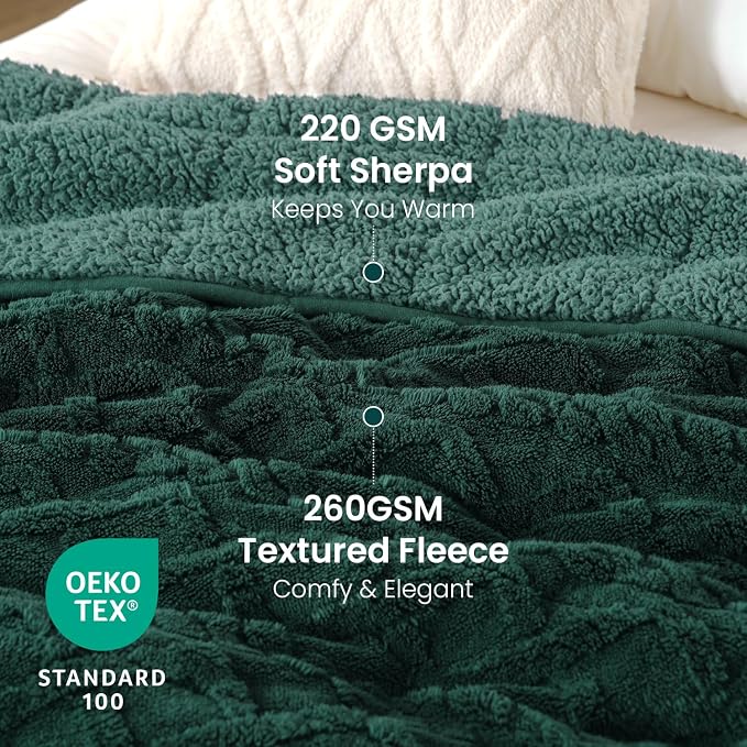 Drewin Weighted Blanket for Adults Queen Size 15 lbs, Soft Fuzzy Jacquard - Image 3