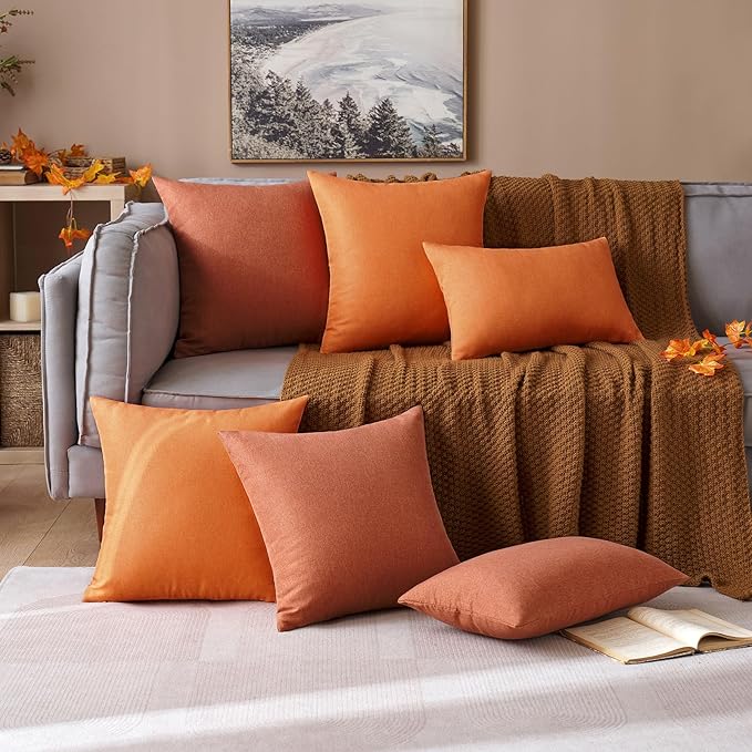 MIULEE Pack of 2 Decorative Outdoor Solid Waterproof Throw Pillow Covers Euro - Image 5