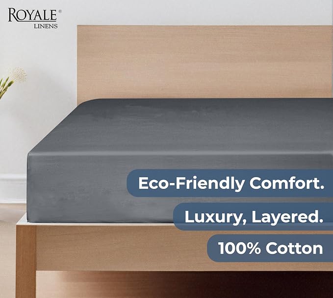 Royale Linens 100% Organic Cotton Fitted Sheet - Image 6