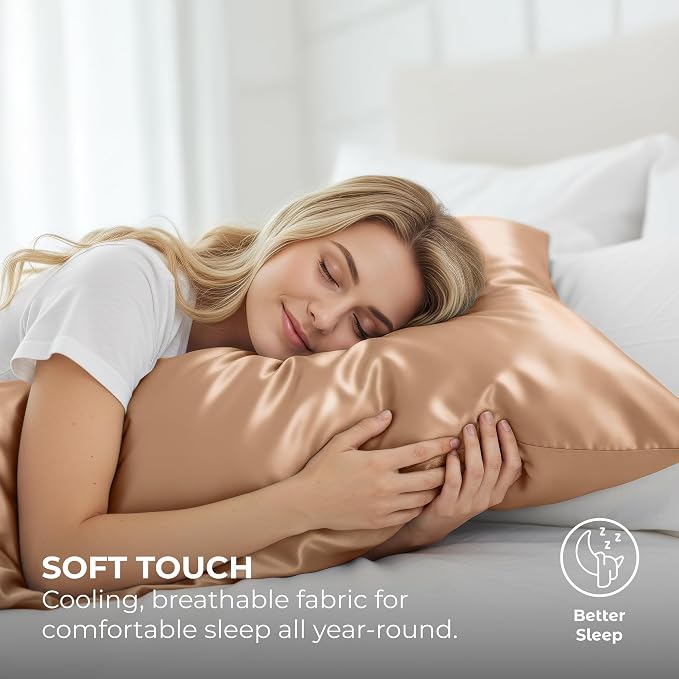 Pure Bedding Satin Pillowcase 2 Pack - Image 3