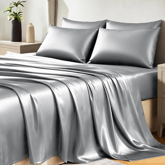 CozyLux Satin Sheets King Size Sheet Set by CozyLux