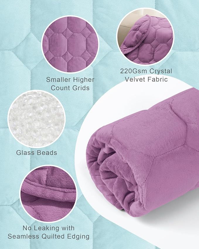Cottonblue Weighted Lap Blanket Pad 7 lbs 29" x 24", Cozy Luxury Crystal Velvet - Image 4