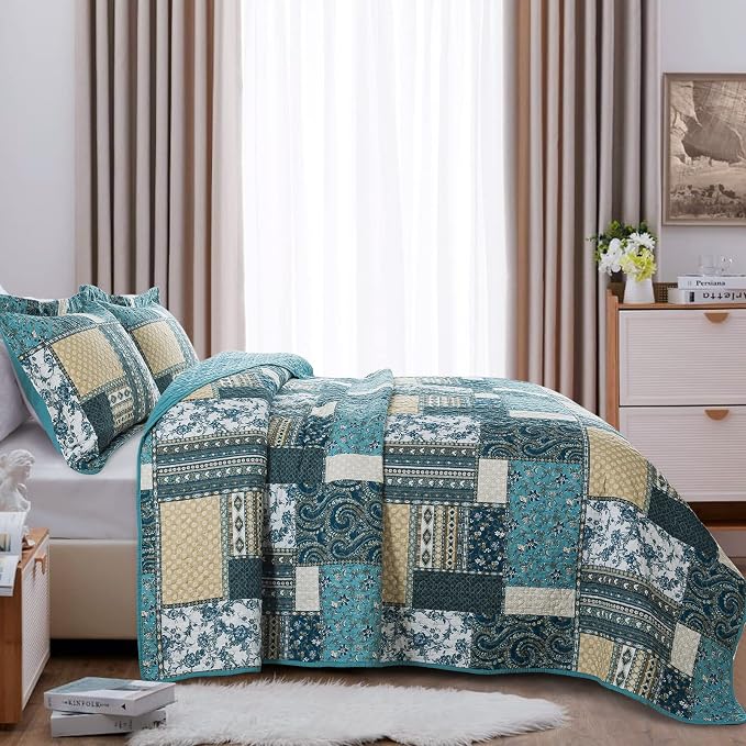 BEDIFANY Cotton Queen Size Quilt Sets, Lightweight Bedspread Queen Size - Image 3