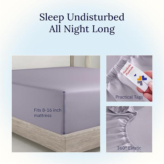 California Design Den Deep Pocket Full Fitted Sheet, Soft 400 Thread Count 100% - Image 6