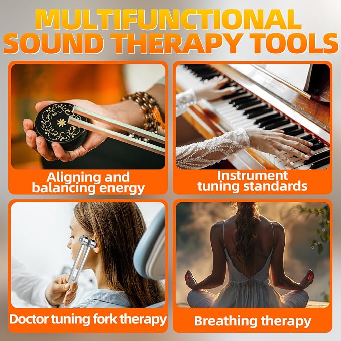Tuning Forks for Healing, Medical-Grade Weighted & Unweighted Tuning Forks Set - Image 7