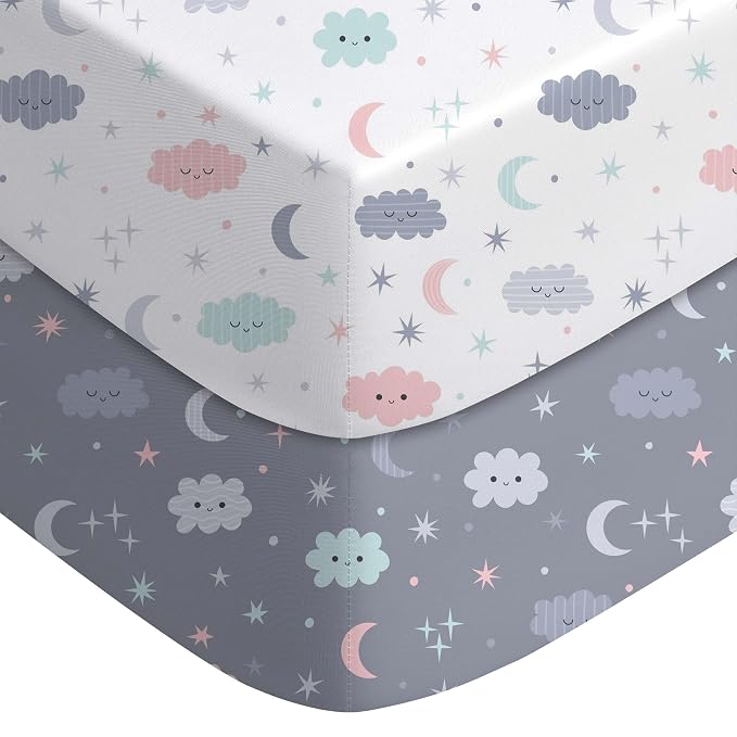 Yoofoss Baby Crib Sheets for Boys Girls, Fitted Crib Sheet 2 Pack for Standard by YOOFOSS