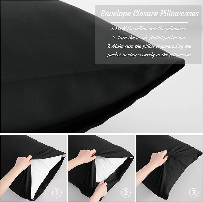 NTBAY Body Pillow Cases Set of 2, 2 Pack Brushed Microfiber 20x54 Pillow Cases - Image 2